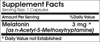 Melatonin 3mg ~ 200 Capsules - No Additives ~ Naturetition Supplements