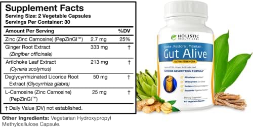 All-Natural Liver and Gut Support | Organic Milk Thistle Organic Dandelion Root &amp Organic Black Pepper | Ginger Artichoke Leaf Extract Deglycerized Licorice Root &amp Patented Zinc Carnosine