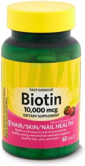 SEDLAV Fast-Dissolve Biotin Supplement 10000 mcg 60 Count – High Potency Biotin Tablets for Nutrient Support of Hair Skin Nails