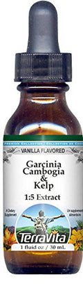 Terravita Garcinia Cambogia &amp Kelp Glycerite Liquid Extract (1:5) - Vanilla Flavored (1 oz ZIN: 522499)