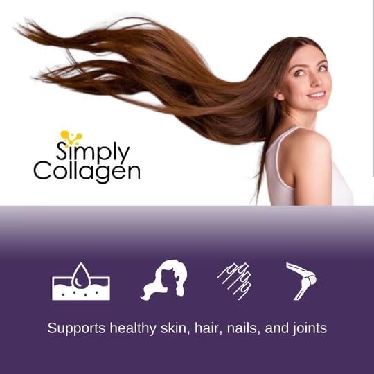 Simply Collagen® Hydrolyzed Collagen Peptides Powder – Grass-Fed Unflavored Type I &amp III – Supports Hair Skin Nails Bones &amp Joints – 41 Servings