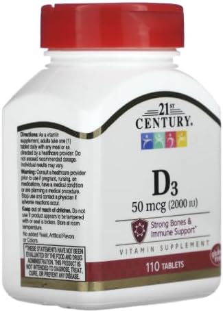 21st Century Vitamin D-2000 Tablets - 110 ct Pack of 4