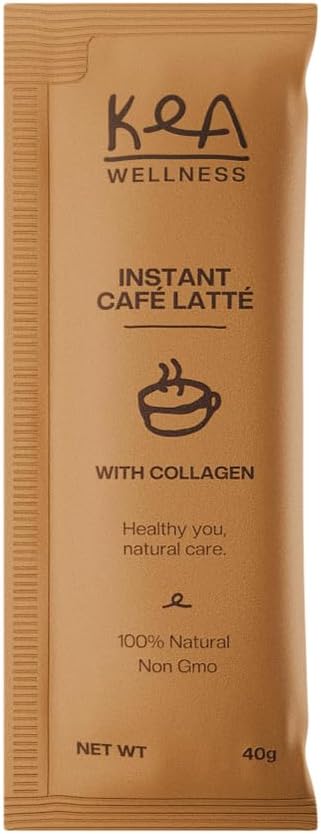 Liquid Instant Café Latte with Collagen – All-Natural Creamer with Hydrolyzed Bovine &amp Marine Peptides (Types I II III) for Hair Skin Nails Bones &amp Joints – 12 Single-Serve Packs