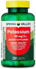 Potassium Heart Health Dietary Supplement Caplets 99 mg 250 Count (Potassium 250 Count)