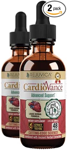 Rejuvica Health CardioVance - Heart Support Supplement - Liquid Delivery for Better Absorption - Hawthorne Hibiscus Arjuna Olive Leaf &amp More!