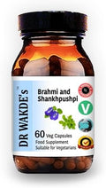 DR WAKDE'S Brahmi &amp Shankhpushpi Capsules (60 Veg Caps for Memory and Sleep Adaptogenic Herbs Ayurvedic Supplement Vegan Herbal All Natural Made in UK)