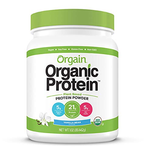 Orgain Organic Plant Based Protein Powder Creamy Chocolate Fudge - 1.02 Pound &amp Organic Plant Based Protein Powder Vanilla Bean - Vegan Low Net Carbs Non Dairy Gluten Free 1.02 Pound