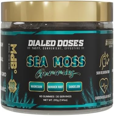 Sea Moss Gummies with Burdock Root &amp Dandelion - 113 Essential Minerals for Detox Glowing Skin &amp Immune Support - Natural Cleanse with Magnesium Citrate