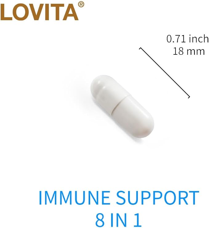 LOVITA Dual Defense Bundle - 2 Propolis Liquid &amp 2 Immune 8-in-1 Bottles High Potency Bioflavonoids with Elderberry &amp Zinc Complex (4 Pc)