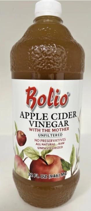 Apple Cider Vinegar With The Mother byBolio Unfiltered No Preservatives All Natural Raw Unpasteurized 32 Fl Oz Pack of 6