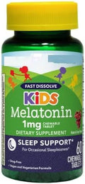 SEDLAV Kids Melatonin Chewable Tablets Dietary Supplement Grape Flavor 1 mg 60 Count Sticker