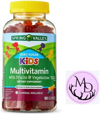 Spring Valley Zero Sugar Kids Multi Gummy 180 Count + Dri Store Sticker.