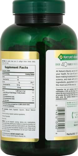 Nature's Bounty Fish Oil Omega 3 Supplements - Supports Heart Health1200 Mg Fish OilOmega-3200 Softgels(Pack of 3)