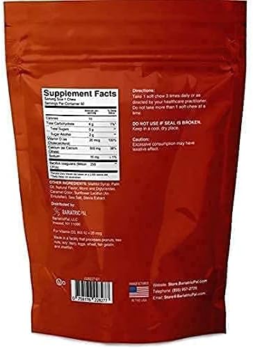 BariatricPal 30-Day Bariatric Vitamin Bundle (Multivitamin ONE 1 per Day! with 45mg Iron Chewable - Orange Citrus and Calcium Citrate Soft Chews 500mg with Probiotics - French Caramel Vanilla)