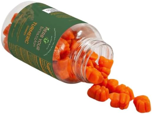 USA Herb Your Enthusiasm Vegan Turmeric Gummies 60 Count - Organic All Natural Curcumin Supplement for Joint Health Turmeric/Ginger Flavor