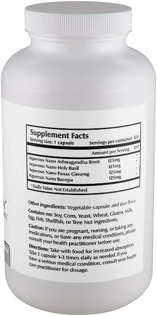 One Planet Nutrition Nano Stress 500 mg Veggie Capsules (120 Servings) Nano Adaptogenic Blend Vegan Non-GMO Gluten-Free