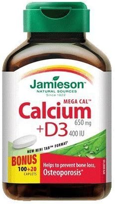 Jamieson Laboratories Mega Cal - Calcium Citrate with Vitamin D-120 caplets Brand