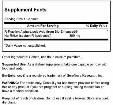 Swanson Triple Strength R-Fraction Alpha Lipoic Acid - Promotes Healthy Blood Pressure &amp Delivers Essential Nutrients - (30 Capsules 300mg Each)