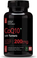 High Absorption CoQ10 with Turmeric - Antioxidant Nutritional Supplements Heart Health &amp Healthy Brain Function -Ubiquinol for Mitochondrial Health - Extra Strength Coenzyme Q10 200mg 60 Capsules