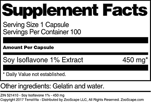 Soy Isoflavone 1% - 450 mg (100 Capsules ZIN: 521410) - 3 Pack