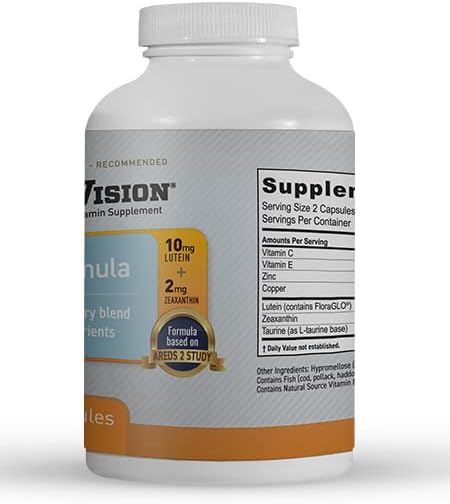 MaxiVision® Eye Formula - Eye Vitamin Based on AREDS 2 Study - Age-Related Macular Support (1 B 180 Capsules)