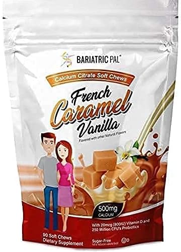 BariatricPal 30-Day Bariatric Vitamin Bundle (Multivitamin ONE 1 per Day! Chewable with 45mg Iron - Mixed Berry and Calcium Citrate Soft Chews 500mg with Probiotics - French Caramel Vanilla)