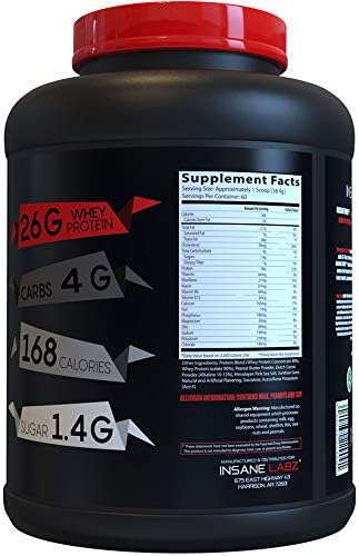 Insane Labz Insane Whey100% Muscle Building Whey Protein Post Workout BCAA Amino Profile Mass Gainer Meal Replacement 5lbs 60 Srvgs (Packaging May Vary) (Chocolate Peanut Butter)