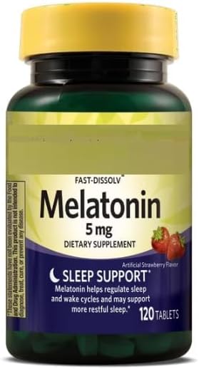 SEDLAV Melatonin Sleep Dietary Supplement Fast-Dissolve Tablets Strawberry 5 mg 120 Count Sticker