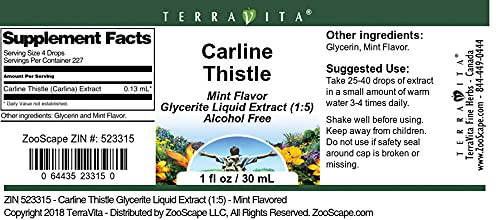 Carline Thistle Glycerite Liquid Extract (1:5) - Mint Flavored (1 oz ZIN: 523315)