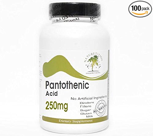 Pantothenic Acid 250mg ~ 100 Capsules - No Additives ~ Naturetition Supplements