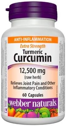 Webber Naturals Turmeric Curcumin 12500 mg · Extra Strength 60 Capsules