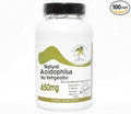 Natural Acidophilus 450mg - 500 Million Live Active Cultures No Refrigeration ~ 100 Capsules - No Additives ~ Naturetition Supplements