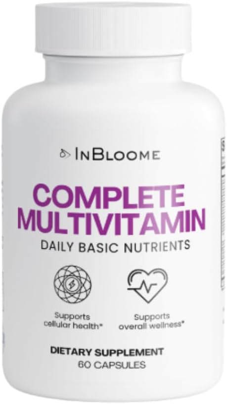 InBloome Women’s Multivitamin Supplement – Daily Multivitamin with Vitamins A C D E &amp B-Complex Biotin + Zinc – Immune &amp Energy Support – 60 Capsules