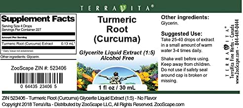 Turmeric Root (Curcuma) Glycerite Liquid Extract (1:5) - No Flavor (1 oz ZIN: 523406)