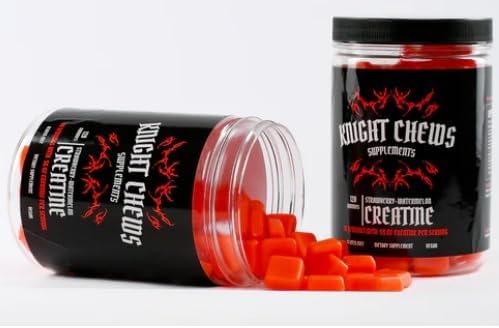 Knight Chews Creatine Gummies Strawberry Watermelon Flavor 30 Servings