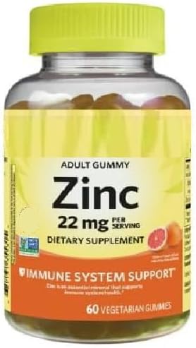 SEDLAV Zinc Gummies 22 mg 60 Count – Grapefruit Flavor Daily Health Support for Immune Function