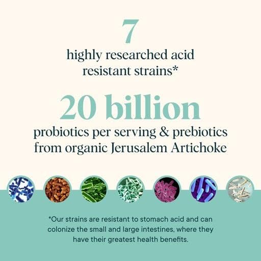 Ora Organic Prebiotic and Probiotic Powder Supplement - 20 Billion Probiotics 7 Strains for Best Prebiotic Powder Non-GMO Probiotics for Women Men &amp Kids - Apple Raspberry Flavor 30 Servings…