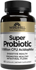 Windmill Natural Vitamins Super Probiotic Plus with Acidophilus (5 Billion CFU) 60 Capsules (Pack of 3)