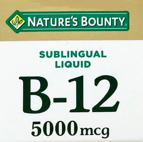 Nature's Bounty Vitamin B12 5000 mcg Sublingual LiquidCardiovascular Health &amp Cellular Energy Support2 Fl Oz(Pack of 3)