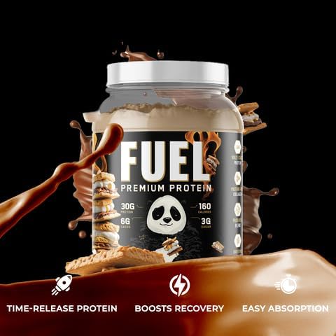 Underground Bio Labs Panda Fuel Premium Protein WheyHydrolyzed CollagenCaseinProbiotics Enzymes Keto FriendlyTime Release 25 Servings (2.5 Pound Campfire S'Mores)