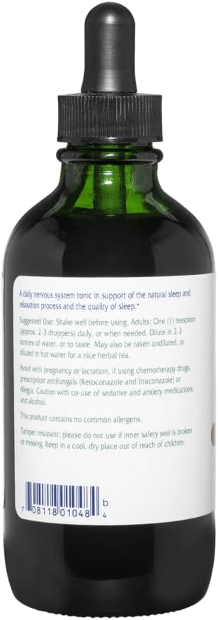 Vitanica Sleep Tonic Natural Liquid Sleep Aid Supplement Dr. Formulated Relaxation and Calm Support for Adults Stress Relief Valerian Root Lemon Balm Passion Flower Vegan 4 Ounce