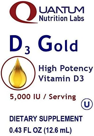 QNL D3 Gold - Vitamin D Liquid Drops - Bone Strength Supplement - Offers Cardiovascular &amp Immune Support - Premium Health &amp Wellness Product - 0.43 fl oz (2 Pack)