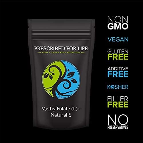 Prescribed For Life Methyl Folate Powder | Bioavailable Folic Acid to Support Brain Health | Pure Powdered Vitamin B9 Folate Supplement for Women &amp Men (1 oz / 28 g)