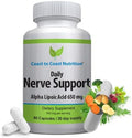 Nerve Support - Advanced Nerve Relief with Alpha Lipoic Acid 650 mg - Nerve Vitamins for Ease of Hands Legs and Foot Aches - 60 Capsules / 30 Day Supply