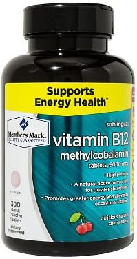 Members Mark Sublingual Vitamin B12 5000mcg (300 Count) (3 Pack)