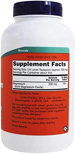 NOW Magnesium Oxide Powder 8-Ounce (Pack of 2)
