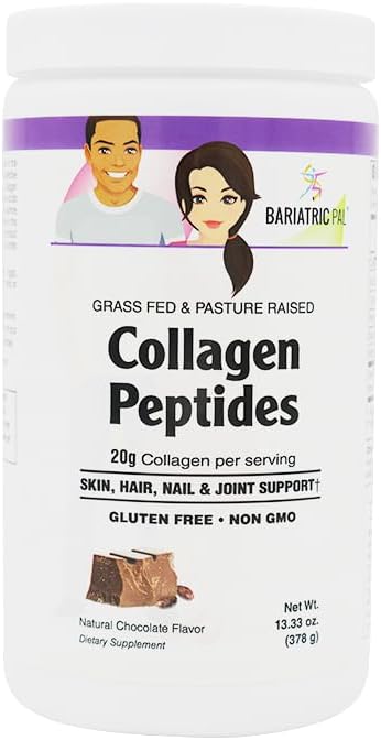 BariatricPal Collagen Peptides Powder (Hydrolyzed Type 1 &amp 3 Grass Fed) Skin Hair Nail &amp Joint Support Chocolate
