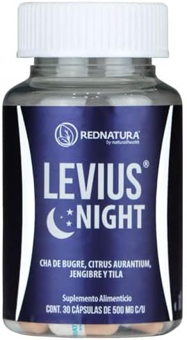 Levius Night by RedNatura – Natural Herbal Supplement for Relaxation Sleep &amp Nighttime Metabolism Support – Promotes Digestive Balance – 30 Capsules