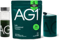 AG1 Greens Powder Supplement Bundle w/Stainless Steel Storage Canister – Multivitamin Probiotic &amp Superfood Blend | Gut Health &amp Daily Wellness Support | Includes Shaker &amp Scoop | Vegan