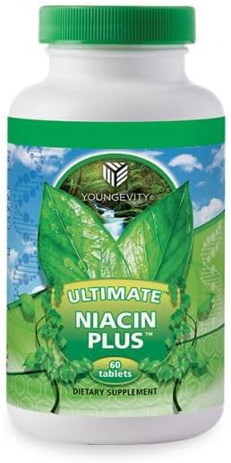 Youngevity Ultimate Niacin Plus™ - 500 mg with Proprietary Blend of Arjuna Bark Hawthorn Berry &amp Nattokinase - 60 Tablets (Pack of 1)